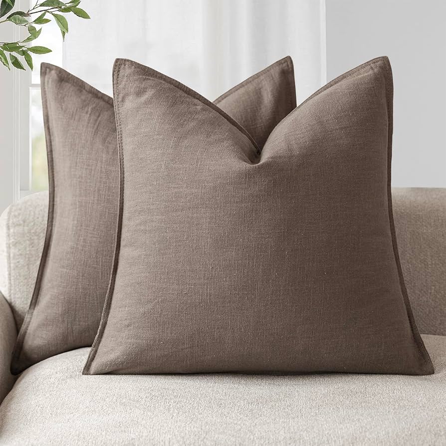 Solid Linen Throw Pillow