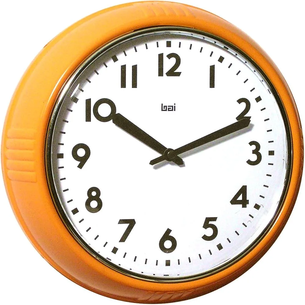 Bai School Wall Clock Orange Round Wall Clock
