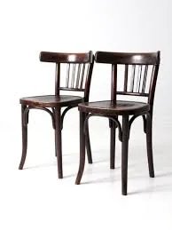 Antique Thonet Bentwood Bistro Chairs Pair