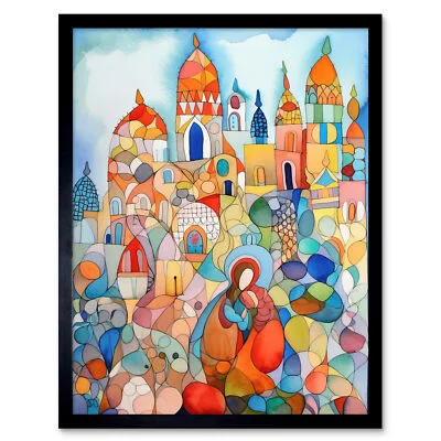 Abstract Moroccan Cityscape Framed Wall Art