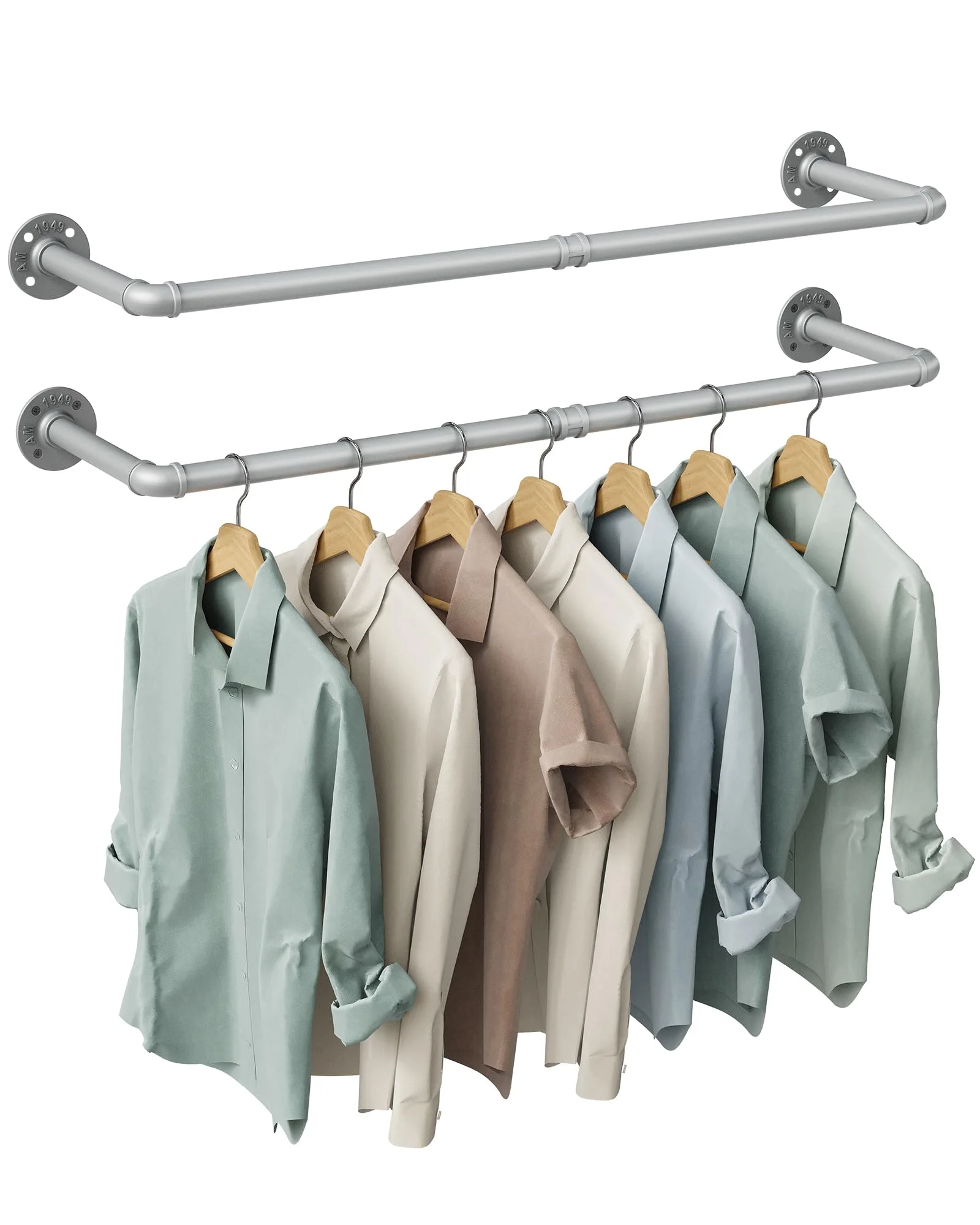 Industrial Iron Wall Mounted Clothing Rail