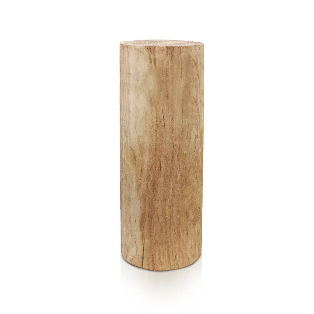 Natural Wood Cylindrical Stump Side Table