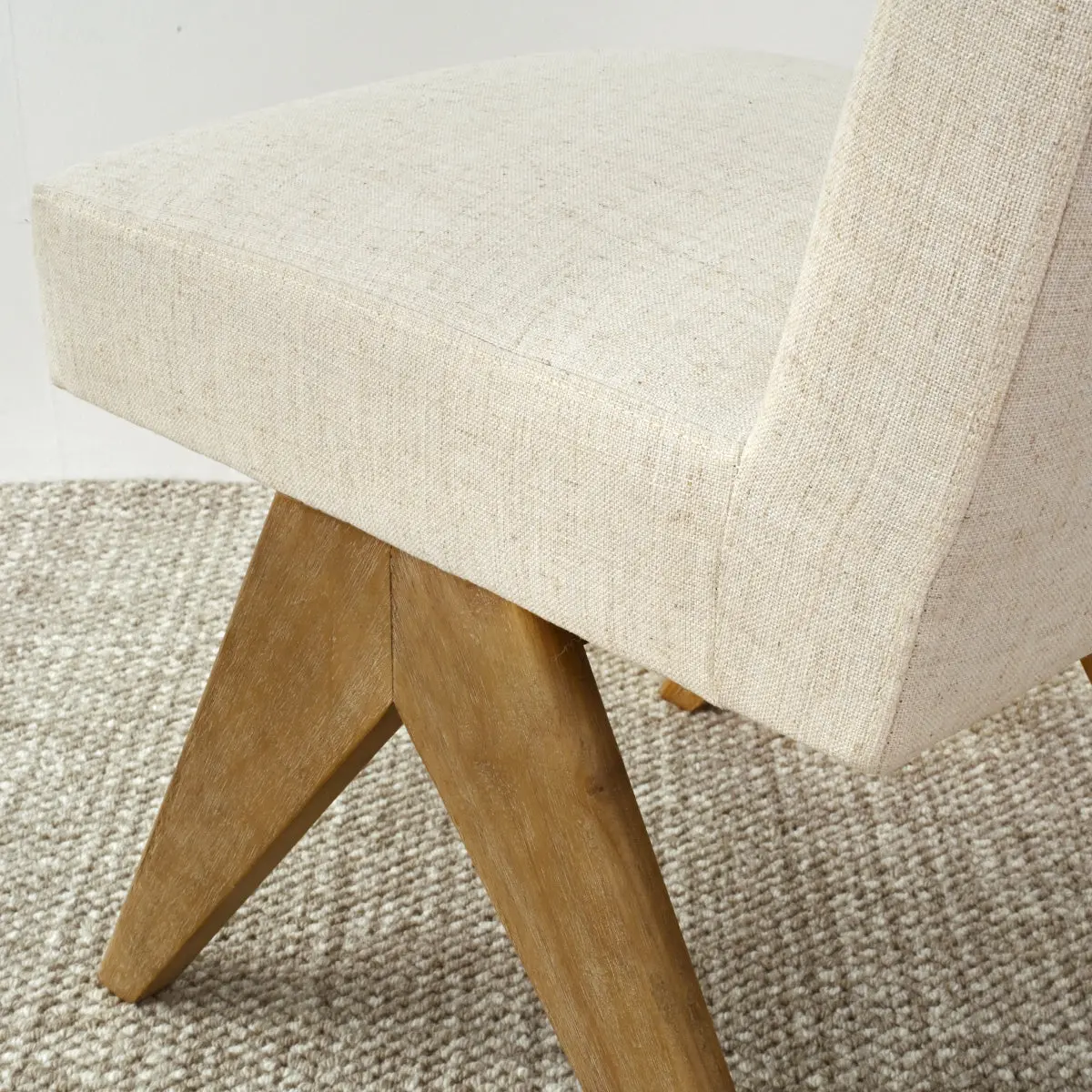 Mid-Century Modern Linen Slipper Chair