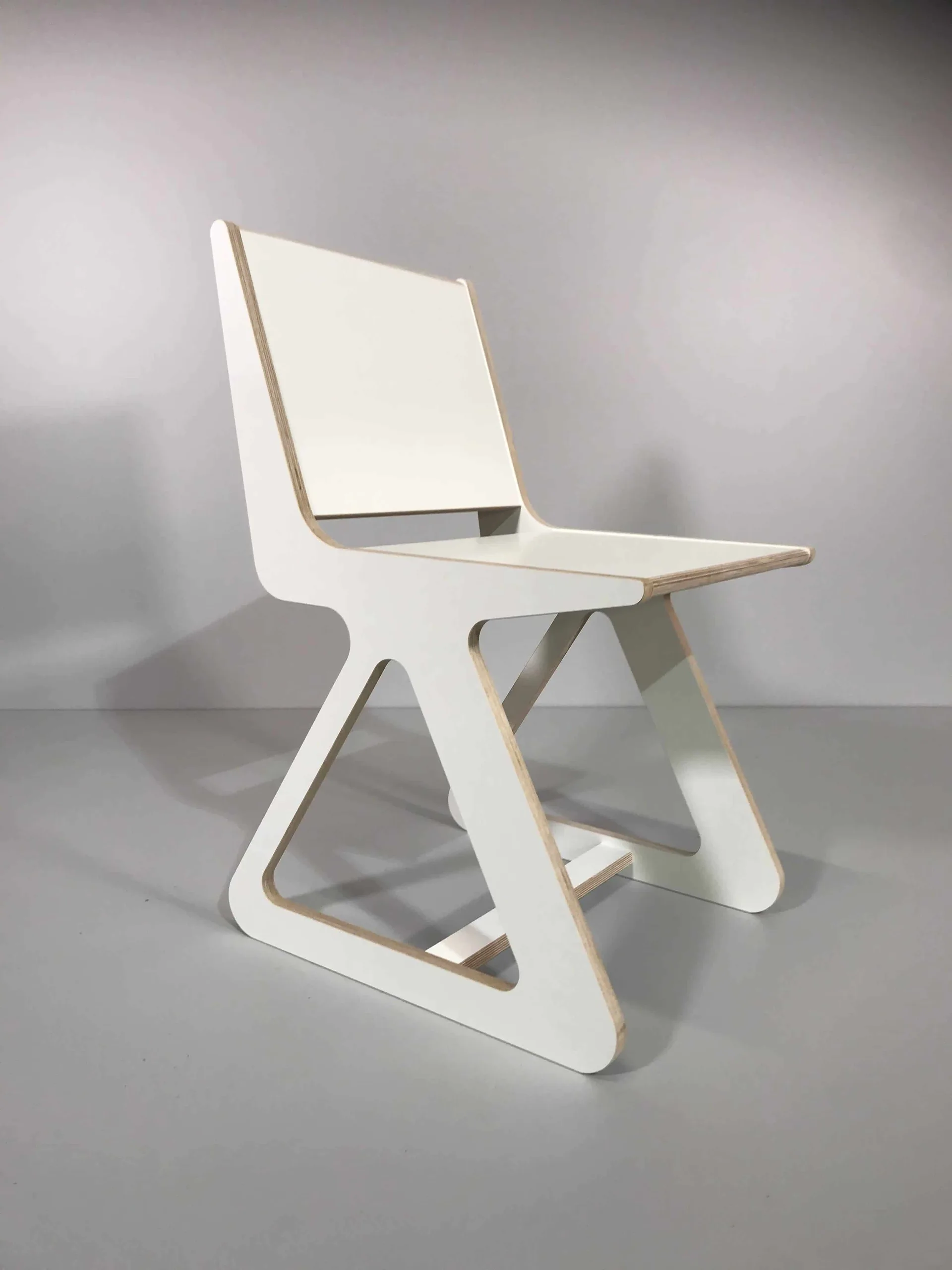 White Angular Dining Chair