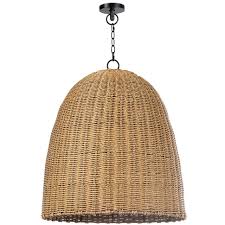 Beehive Woven Rattan Pendant Light