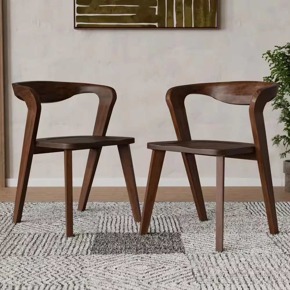 Shelun III Mid-Century Modern Walnut Dining Chair