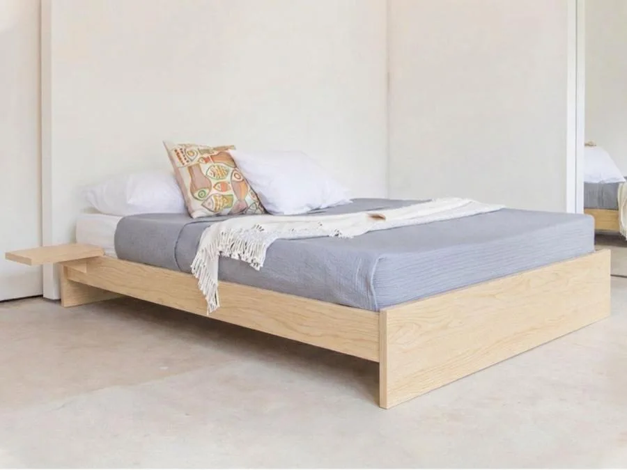 Enkel Minimalist Natural Wood Platform Bed