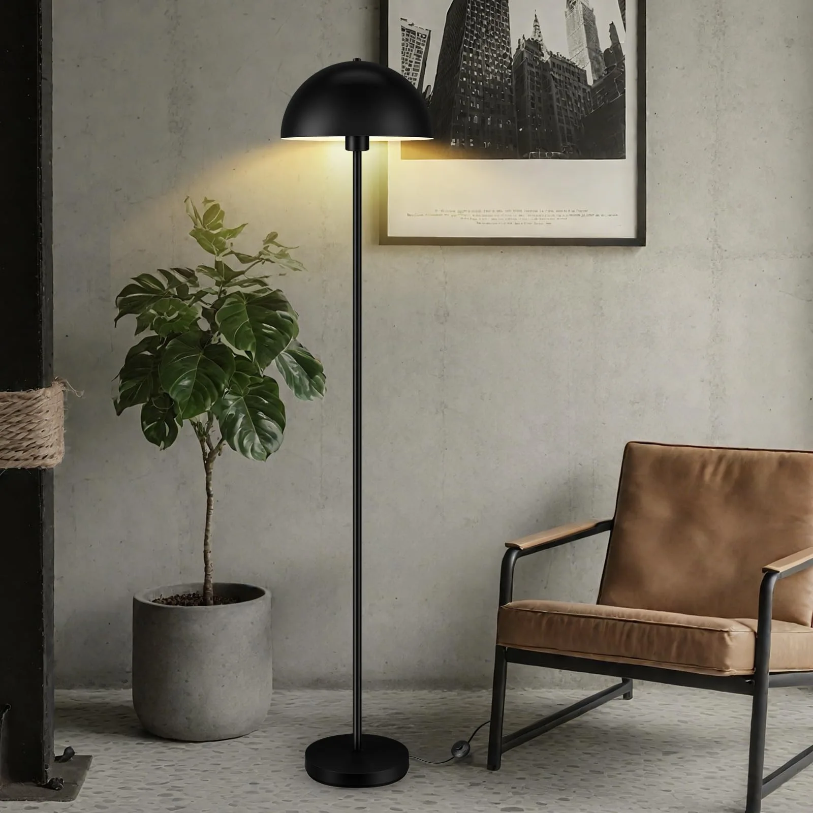 Matte Black Metal Floor Lamp