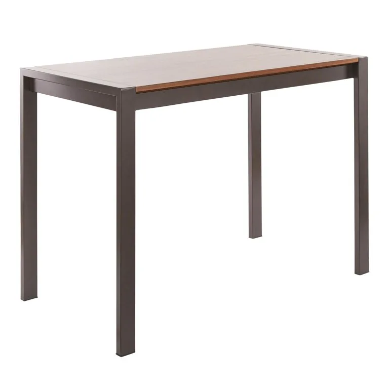 LumiSource Fuji Rectangular Walnut and Metal Console Table