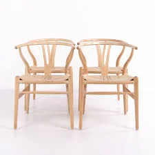 Natural Wood Wishbone Dining Chair