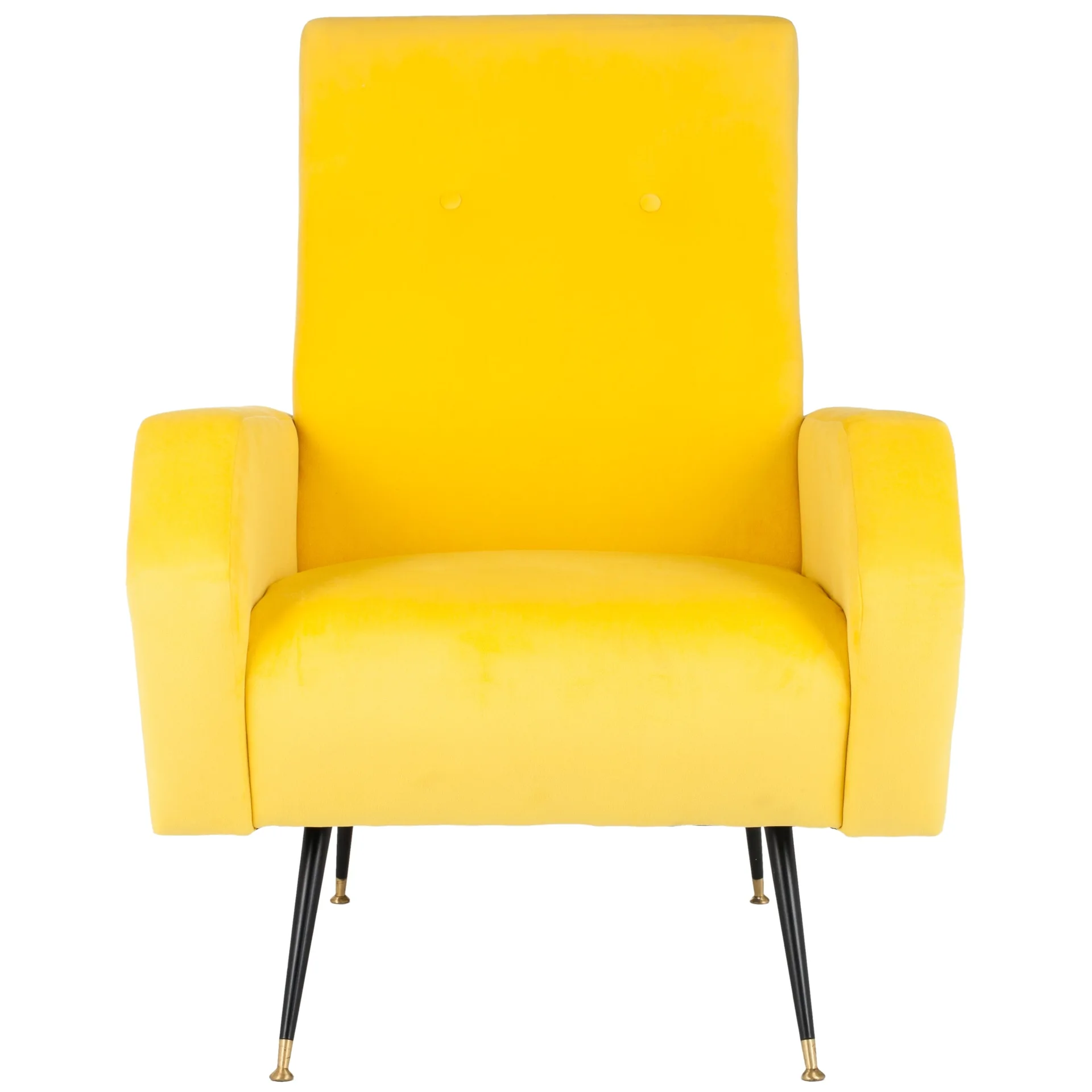 Aida Yellow Velvet Armchair
