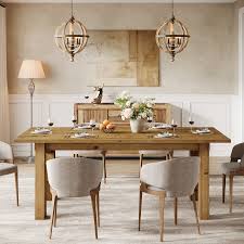 Rectangular Solid Wood Dining Table