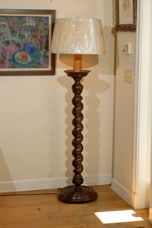 Fantastic 20th C. Barley Twist Floor Lamp