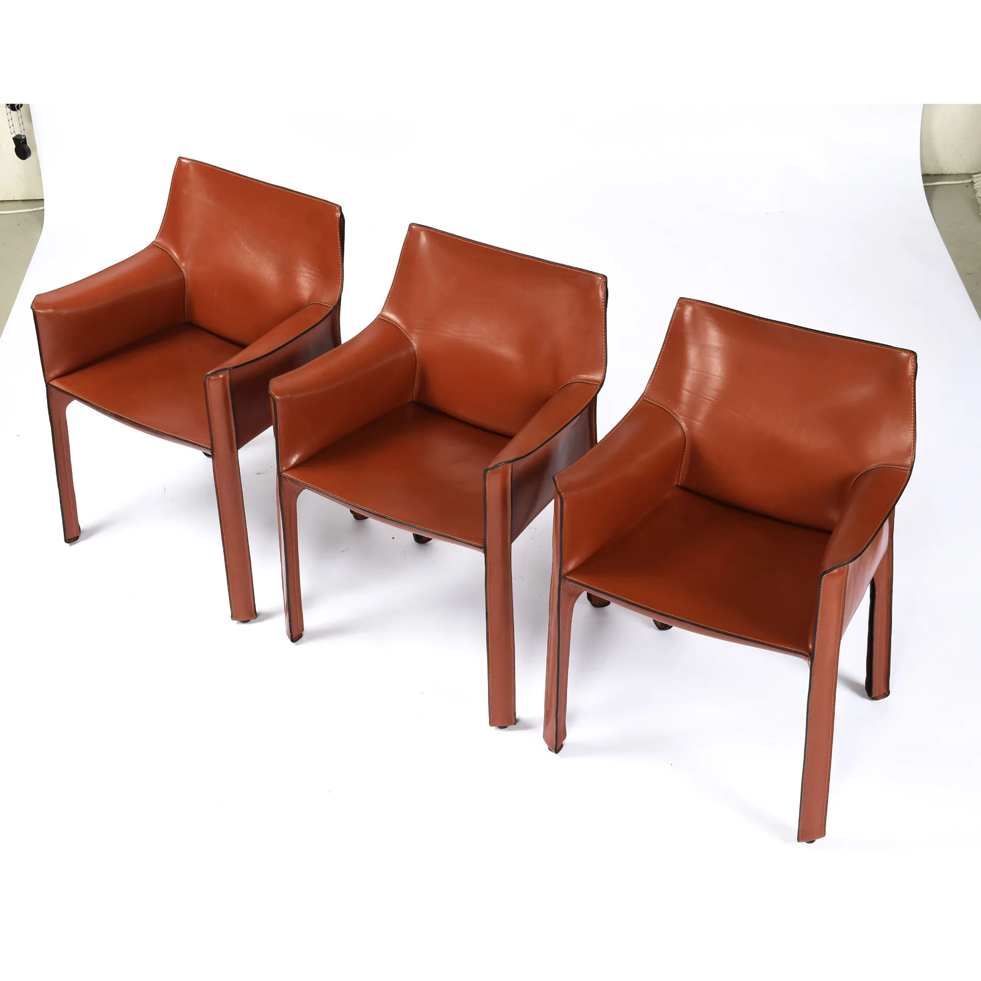 Mario Bellini Cab Red Leather Armchair