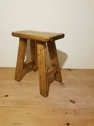 Milking Stool Rustic Rectangular Wooden Stool