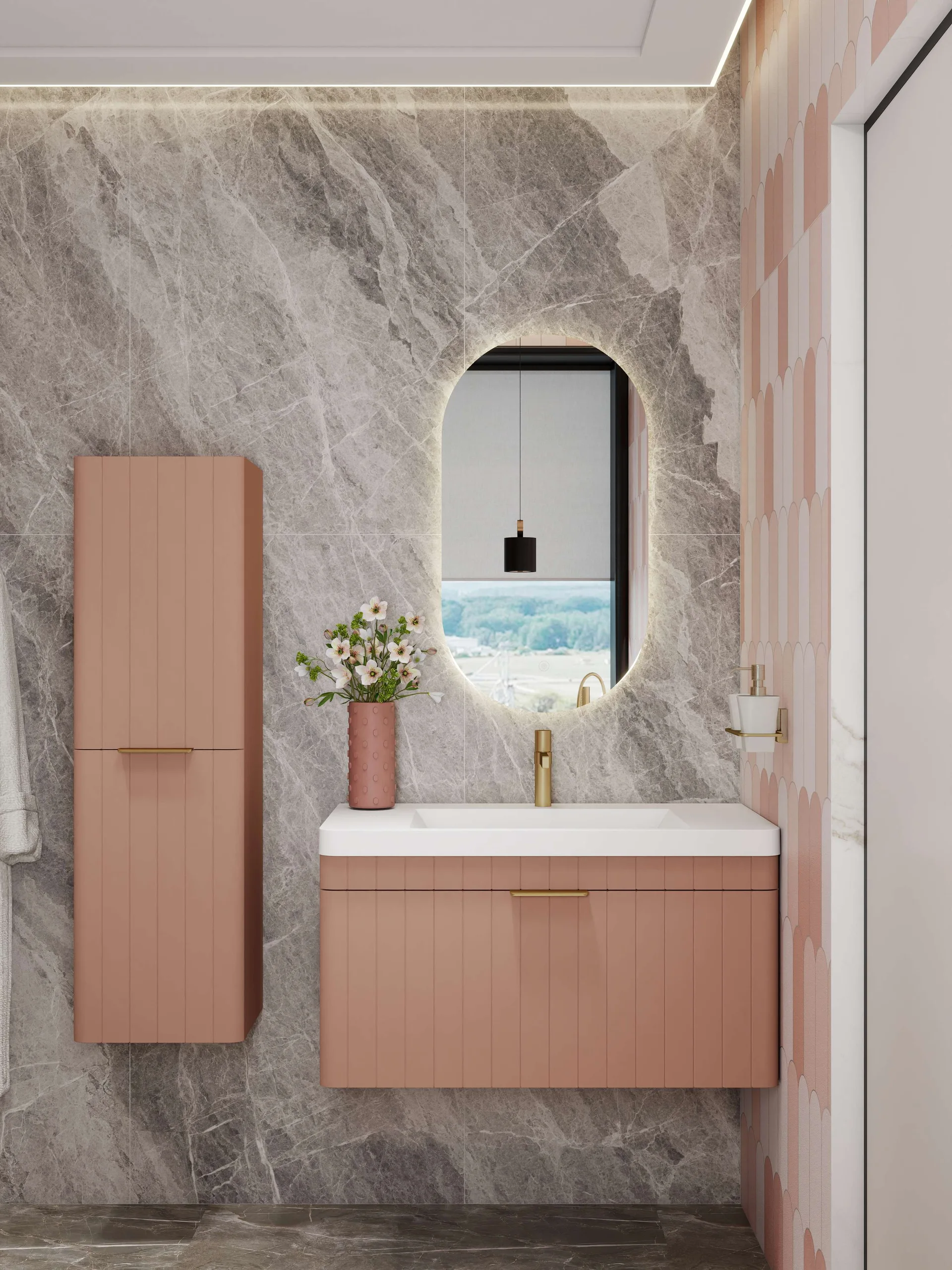 Modern Pink Bathroom Vanity