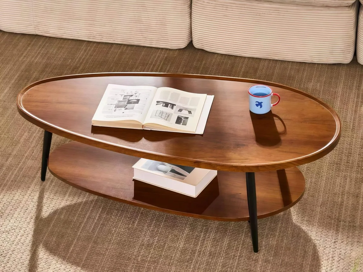 Oval Walnut Coffee Table