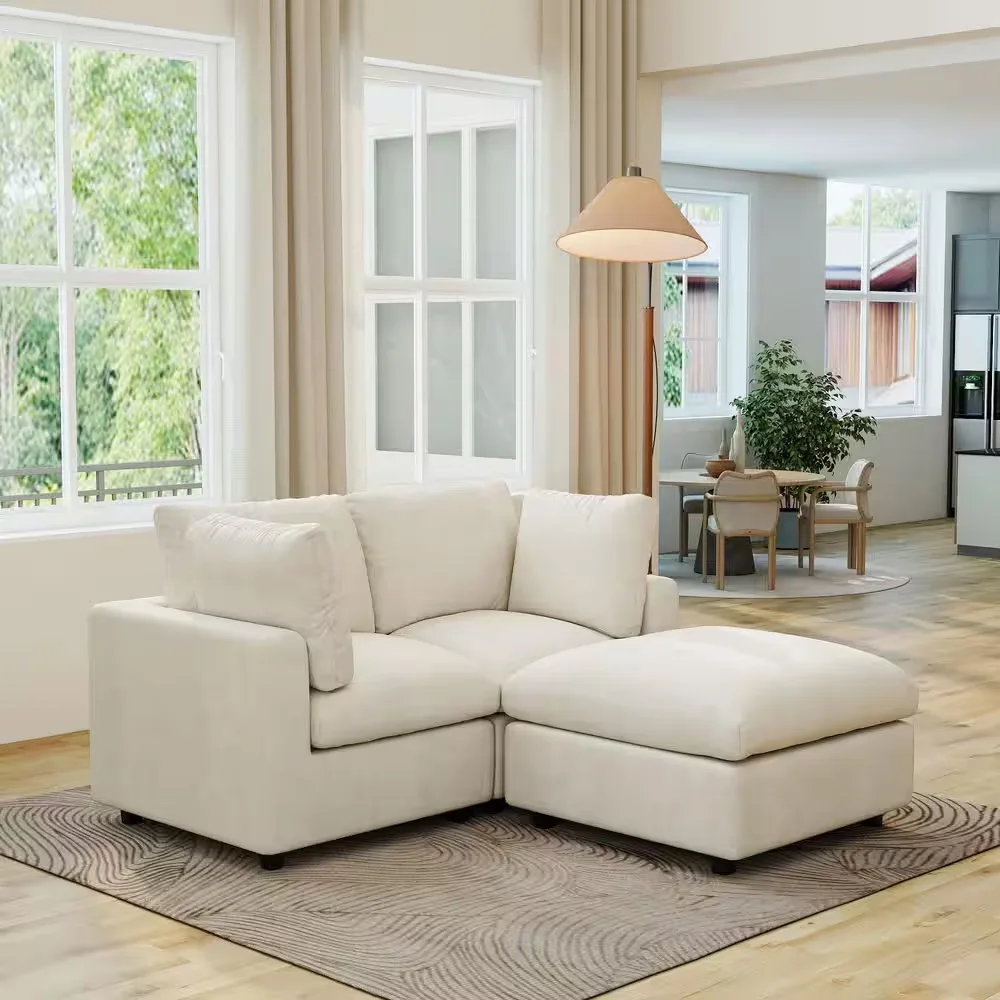 Beige Modular Sectional Sofa