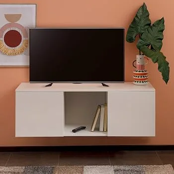 Baroni Home Minimalist White Floating Media Console