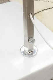 Chrome Arc Floor Lamp with Marble Base