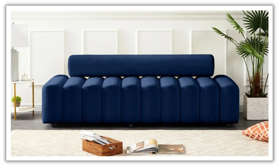 Melody Blue Velvet Tufted Modular Sofa