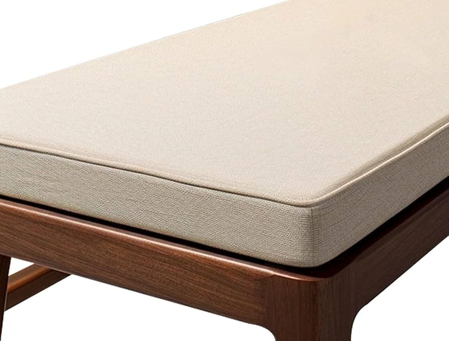 Rectangular Beige Bench Cushion