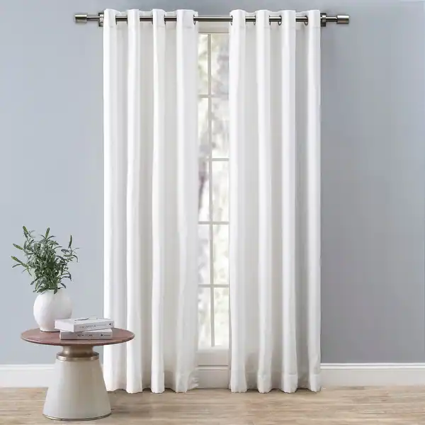 White Linen Curtain Panel