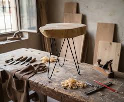 Natural Wood Live Edge Side Table
