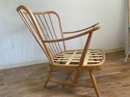 Ercol Natural Wood Spindle Accent Chair