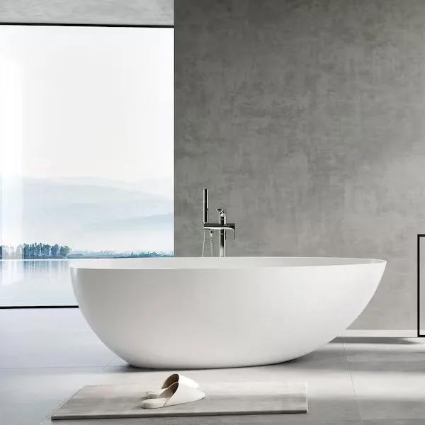 Opvande Oval Freestanding Bathtub in Matte White