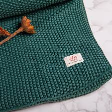 Cotton Knit Throw Blanket - Washed Moss