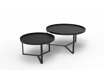 Axa Black Round Steel Coffee Table
