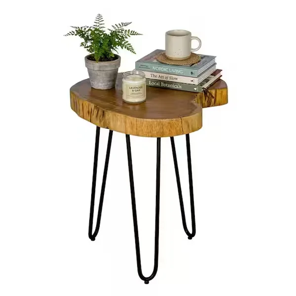 Natural Live Edge Side Table
