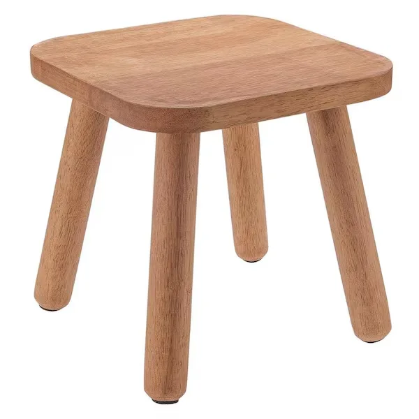 Square Walnut Wooden Stool