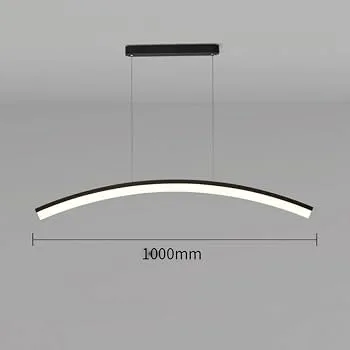 Matte Black Curved Linear Pendant Light