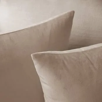 Rythome Solid Beige Velvet Throw Pillow