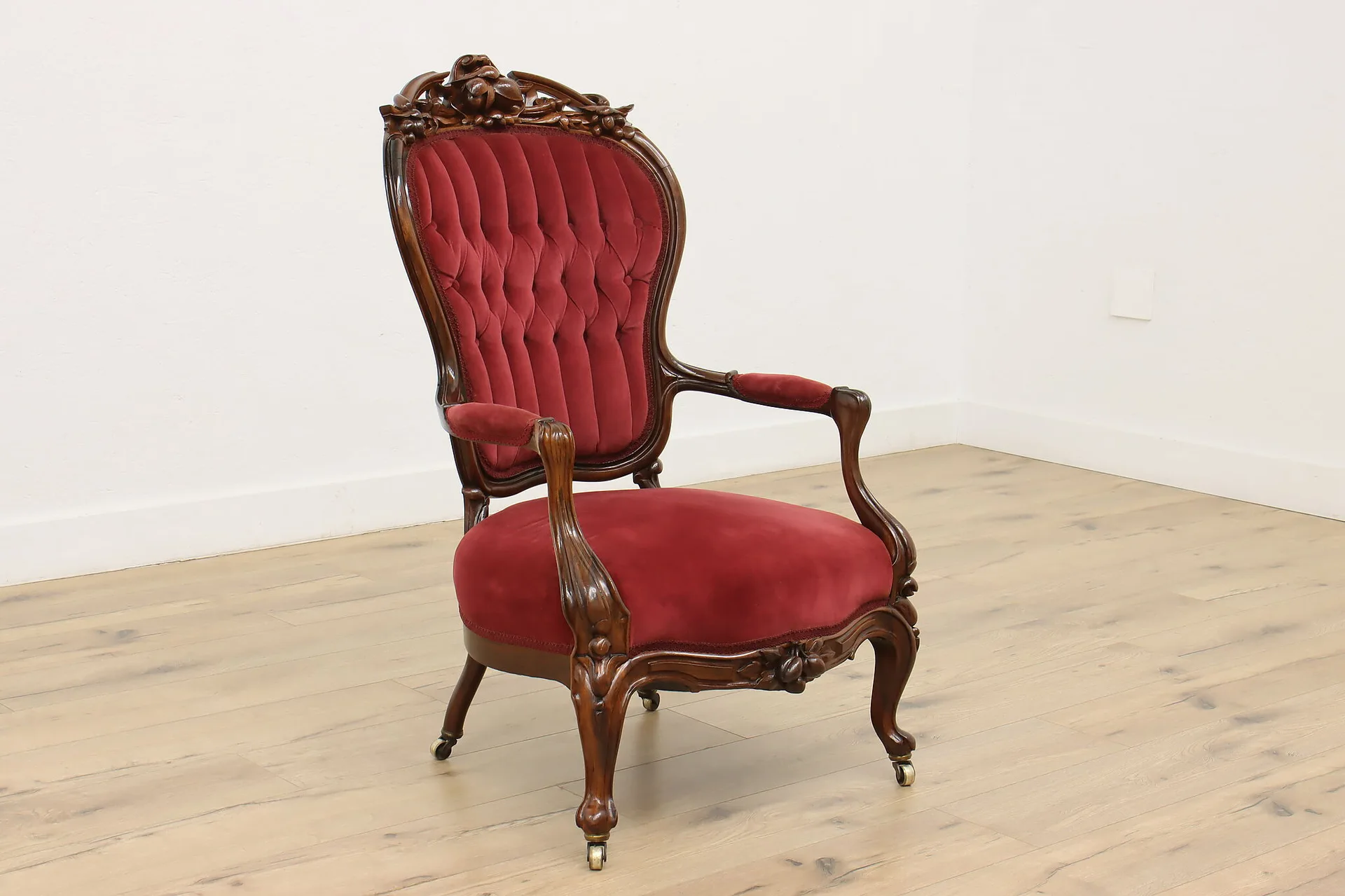 Victorian Tufted Velvet Armchair