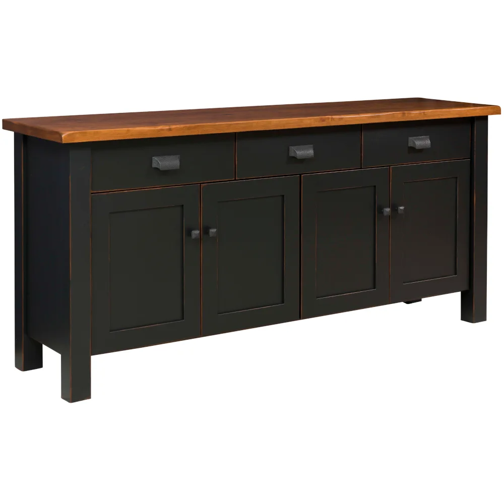 Benton Farmhouse Black Wood Sideboard