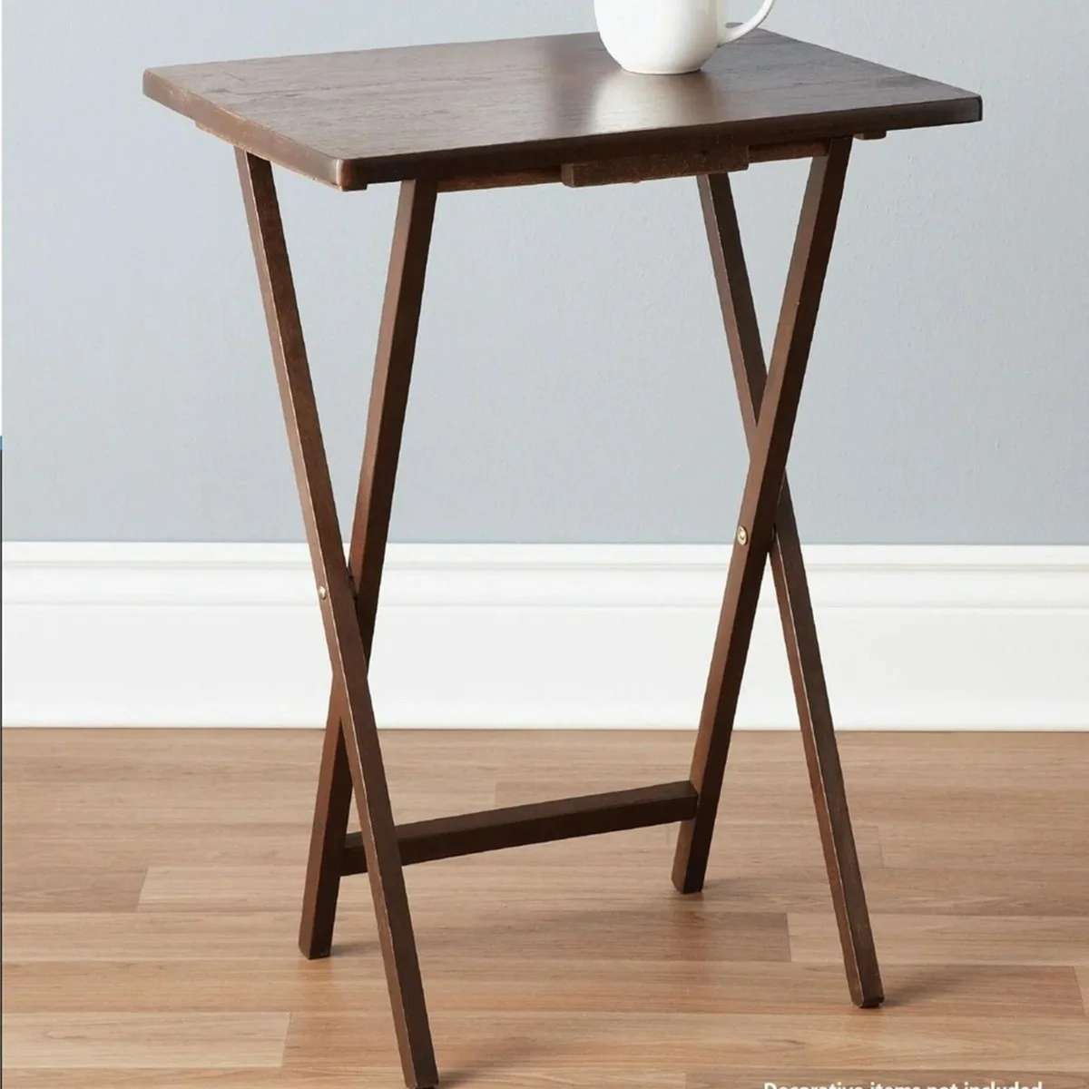 Rectangular Walnut Folding Accent Table