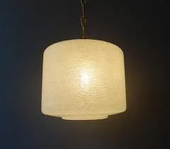 Textured White Glass Pendant Light