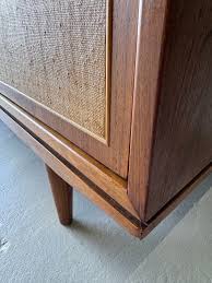 Mid-Century Walnut Sliding Door Credenza
