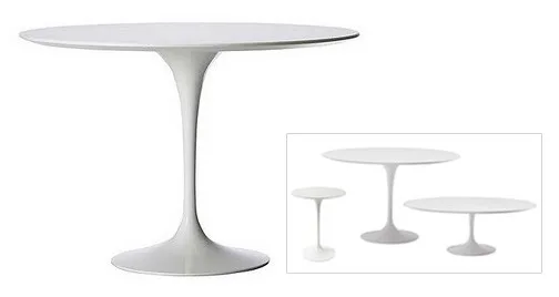Classic Tulip White Round Pedestal Dining Table