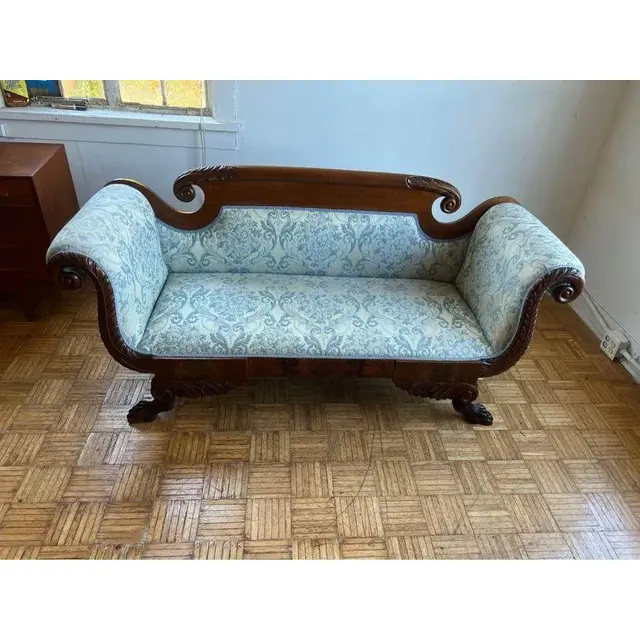 Antique Empire Traditional Upholstered Sofa