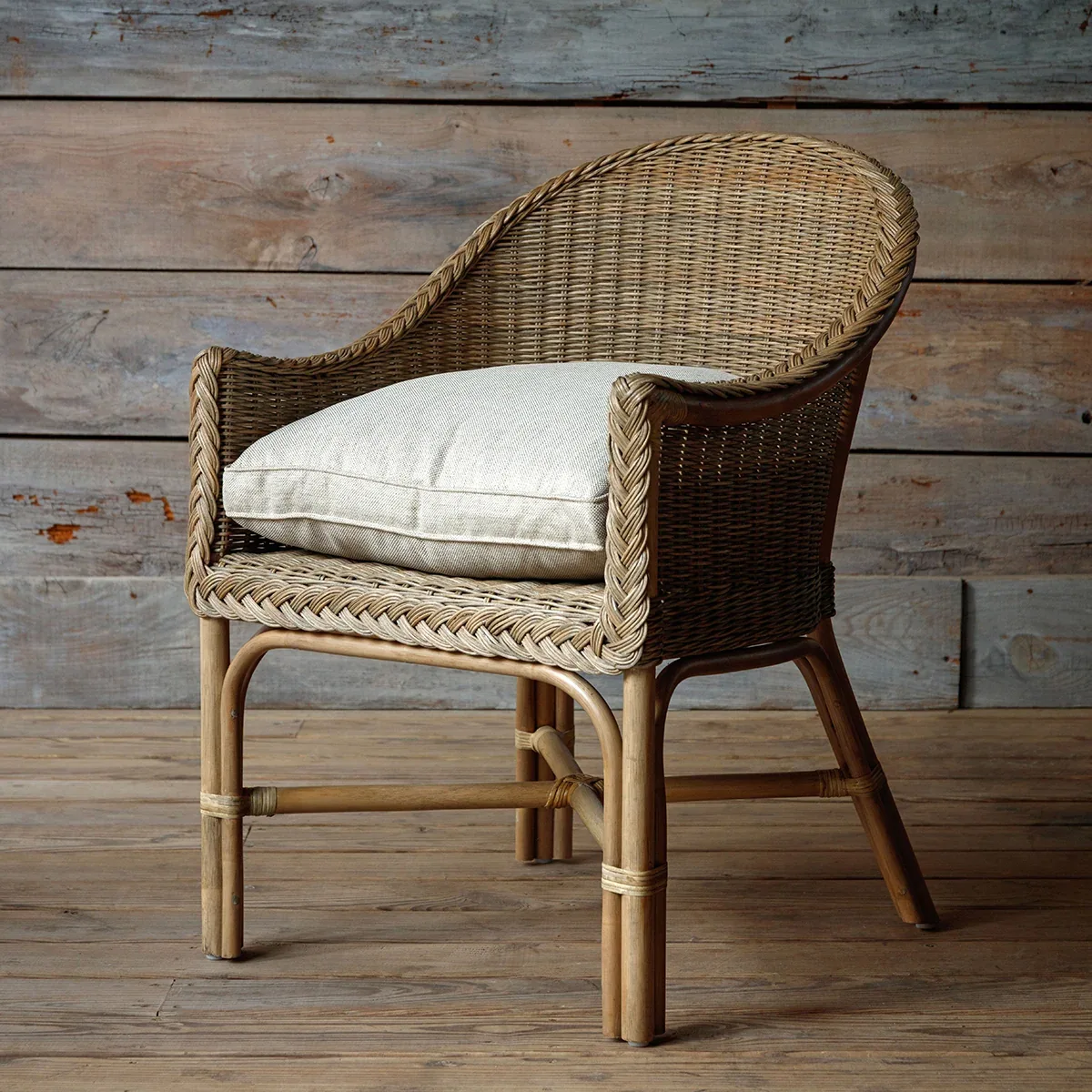 Natural Woven Rattan Wicker Armchair