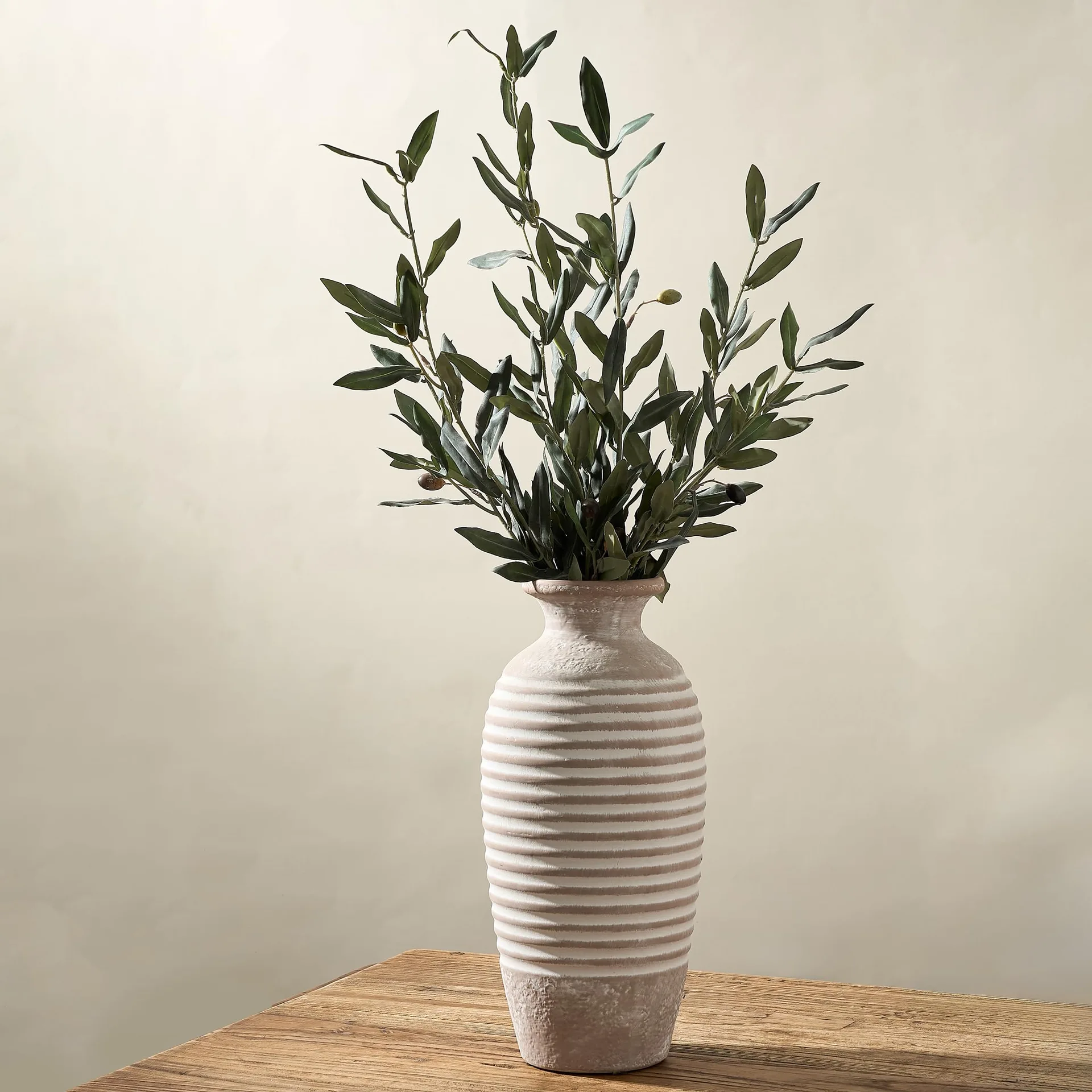 Ribbed Ceramic Vase