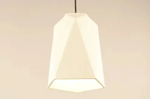 White Ceramic Geometric Pendant Light