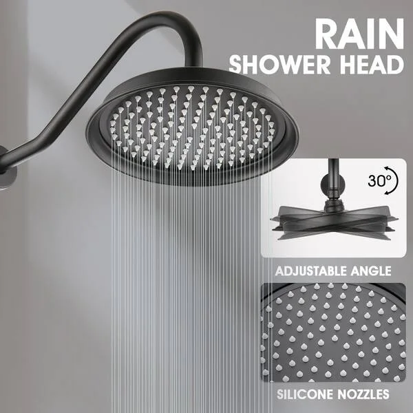 Matte Black Round Shower Head