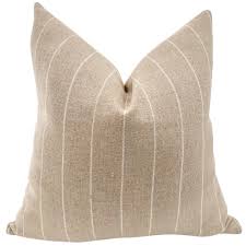 Antique Stripe Striped Linen Throw Pillow
