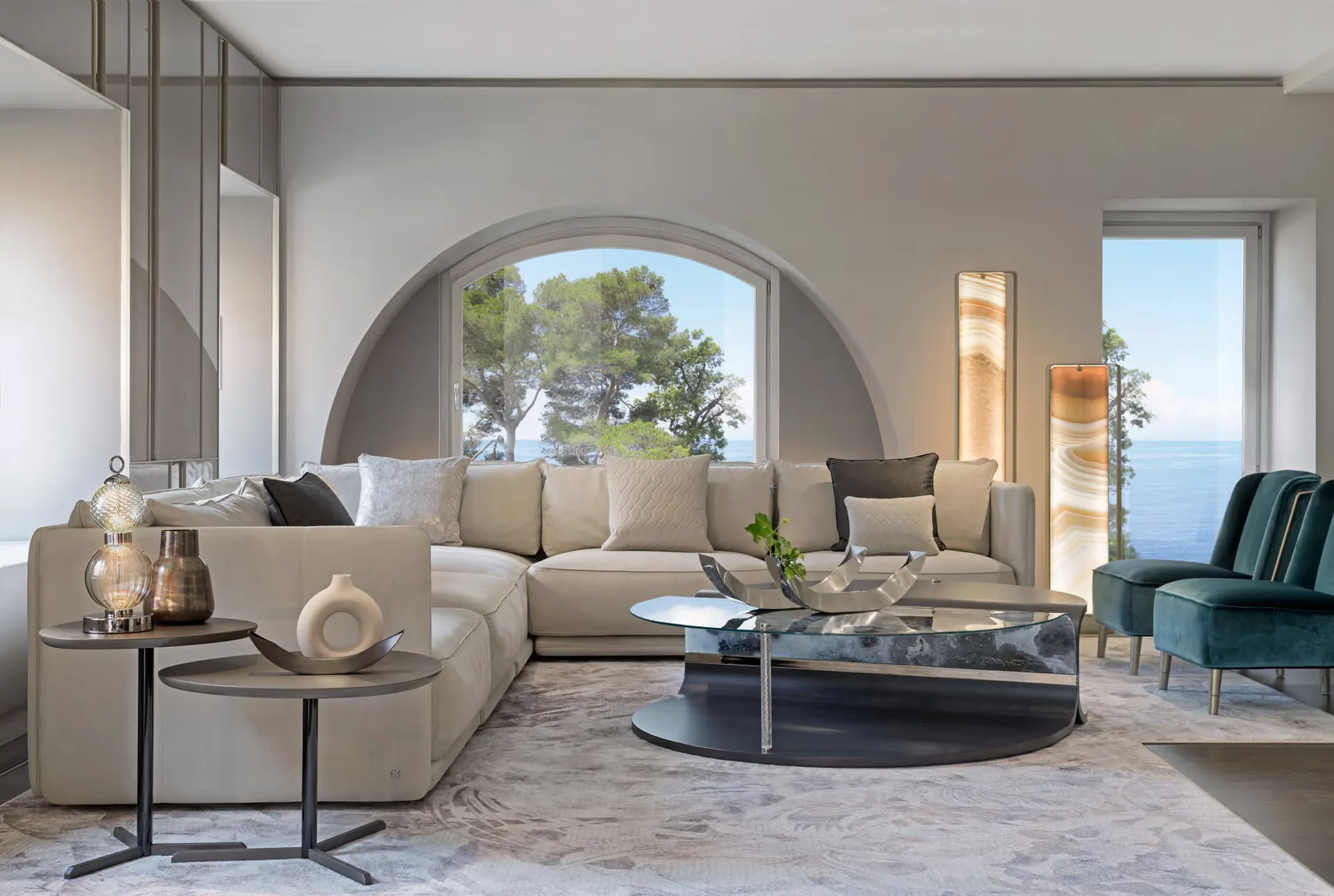 Sicis Modern Gray Sectional Sofa