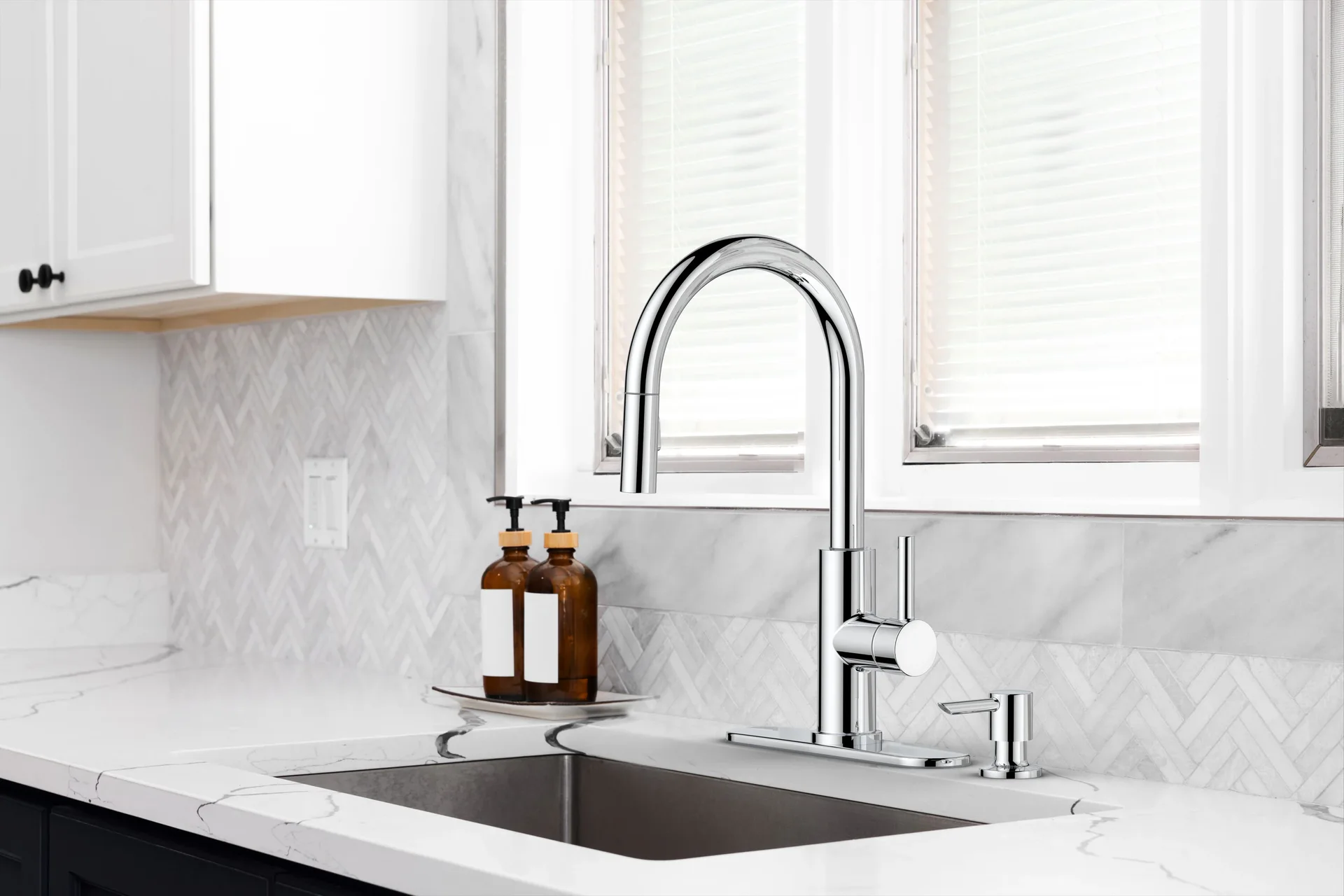 allen + roth Harlow Polished Chrome Kitchen Faucet